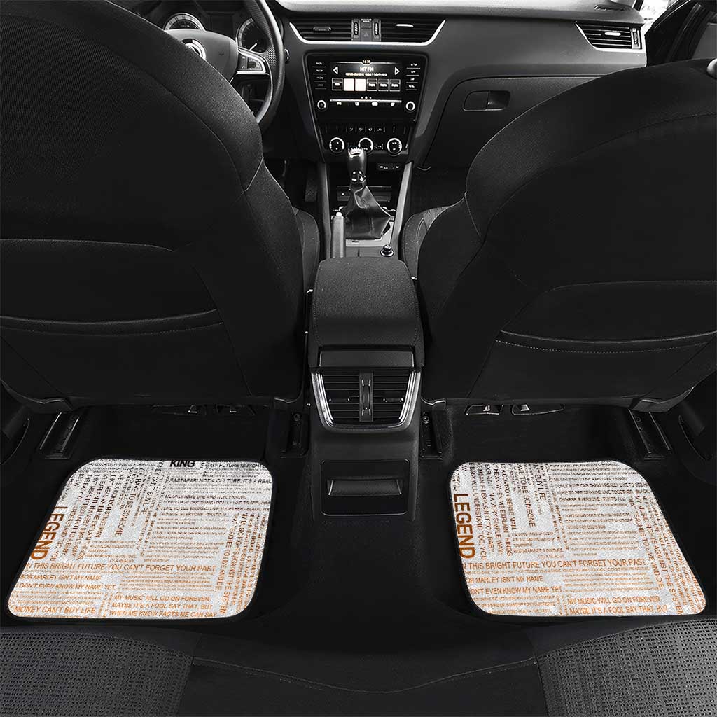 Afro King of Reggae Legend Bob Car Mats Rastafari Lion Cannabis Typography Style