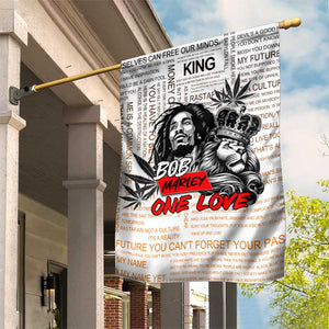 Afro King of Reggae Legend Bob Garden Flag Rastafari Lion Cannabis Typography Style