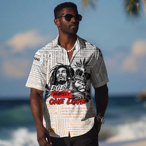 Afro King of Reggae Legend Bob Hawaiian Shirt Rastafari Lion Cannabis Typography Style