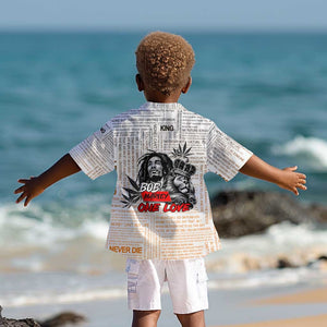 Afro King of Reggae Legend Bob Kid Hawaiian Shirt Rastafari Lion Cannabis Typography Style