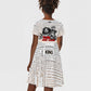 Afro King of Reggae Legend Bob Kid Short Sleeve Dress Rastafari Lion Cannabis Typography Style