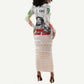 Afro King of Reggae Legend Bob Long Sleeve Bodycon Dress Rastafari Lion Cannabis Typography Style