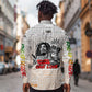 Afro King of Reggae Legend Bob Long Sleeve Button Shirt Rastafari Lion Cannabis Typography Style