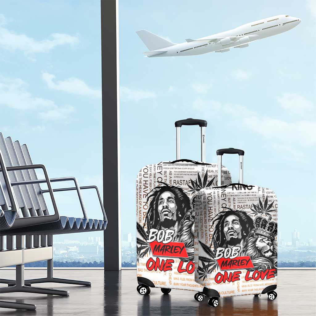 Afro King of Reggae Legend Bob Luggage Cover Rastafari Lion Cannabis Typography Style