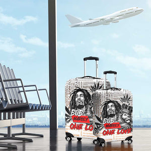 Afro King of Reggae Legend Bob Luggage Cover Rastafari Lion Cannabis Typography Style