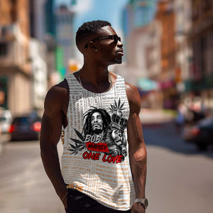 Afro King of Reggae Legend Bob Men Tank Top Rastafari Lion Cannabis Typography Style