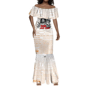 Afro King of Reggae Legend Bob Mermaid Dress Rastafari Lion Cannabis Typography Style