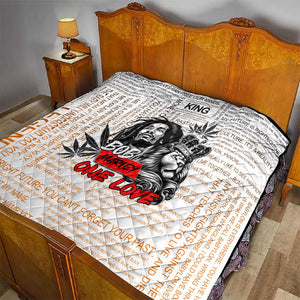 Afro King of Reggae Legend Bob Quilt Rastafari Lion Cannabis Typography Style