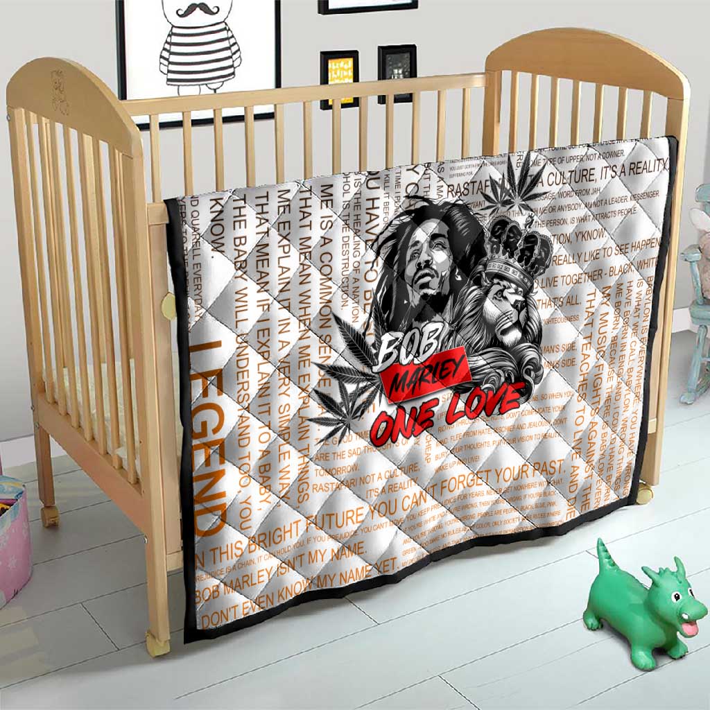 Afro King of Reggae Legend Bob Quilt Rastafari Lion Cannabis Typography Style