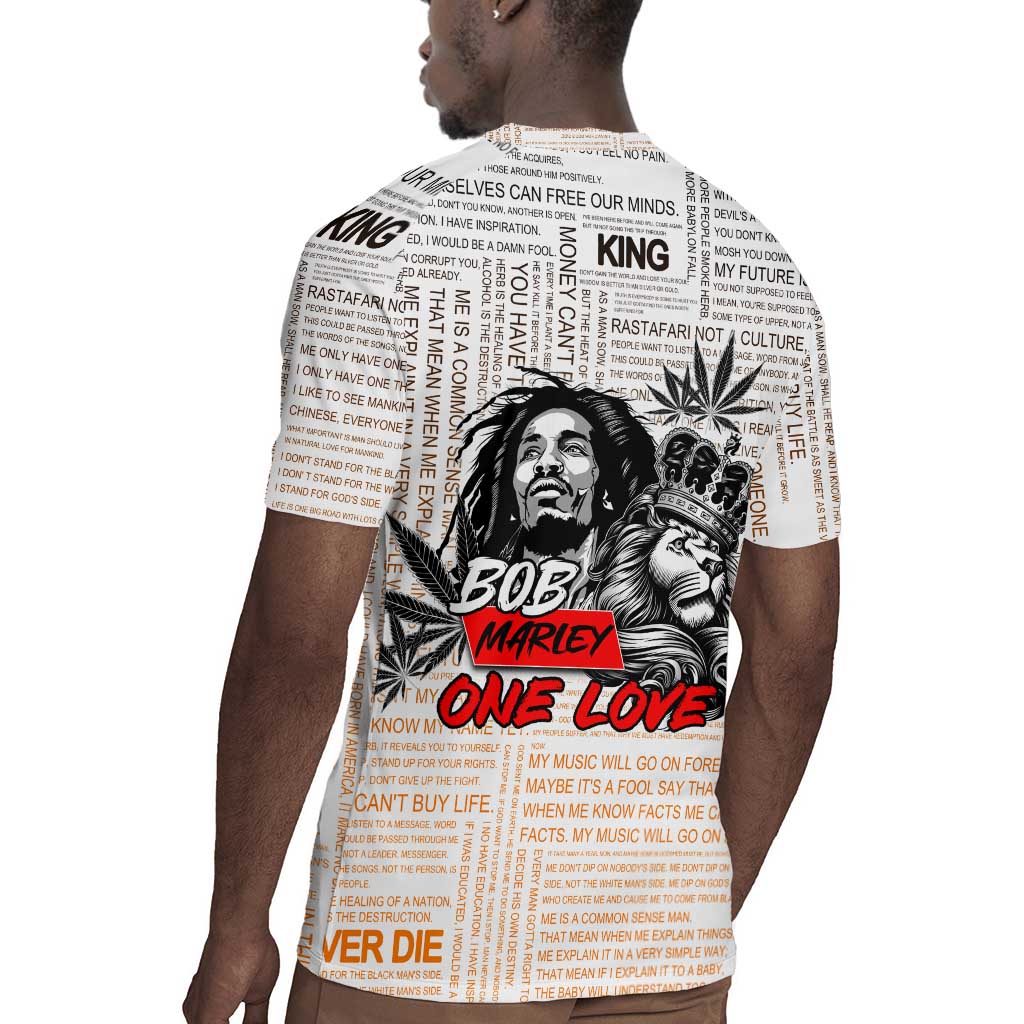 Afro King of Reggae Legend Bob Rugby Jersey Rastafari Lion Cannabis Typography Style