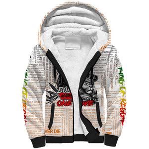 Afro King of Reggae Legend Bob Sherpa Hoodie Rastafari Lion Cannabis Typography Style