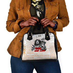 Afro King of Reggae Legend Bob Shoulder Handbag Rastafari Lion Cannabis Typography Style