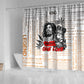 Afro King of Reggae Legend Bob Shower Curtain Rastafari Lion Cannabis Typography Style