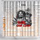 Afro King of Reggae Legend Bob Shower Curtain Rastafari Lion Cannabis Typography Style