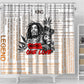 Afro King of Reggae Legend Bob Shower Curtain Rastafari Lion Cannabis Typography Style