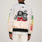 Afro King of Reggae Legend Bob Sleeve Zip Bomber Jacket Rastafari Lion Cannabis Typography Style