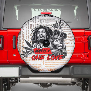 Afro King of Reggae Legend Bob Spare Tire Cover Rastafari Lion Cannabis Typography Style
