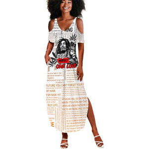 Afro King of Reggae Legend Bob Summer Maxi Dress Rastafari Lion Cannabis Typography Style