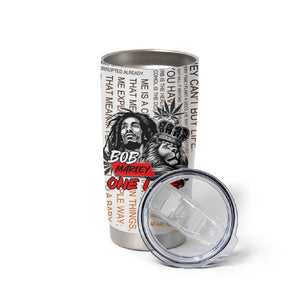 Afro King of Reggae Legend Bob Tumbler Cup Rastafari Lion Cannabis Typography Style