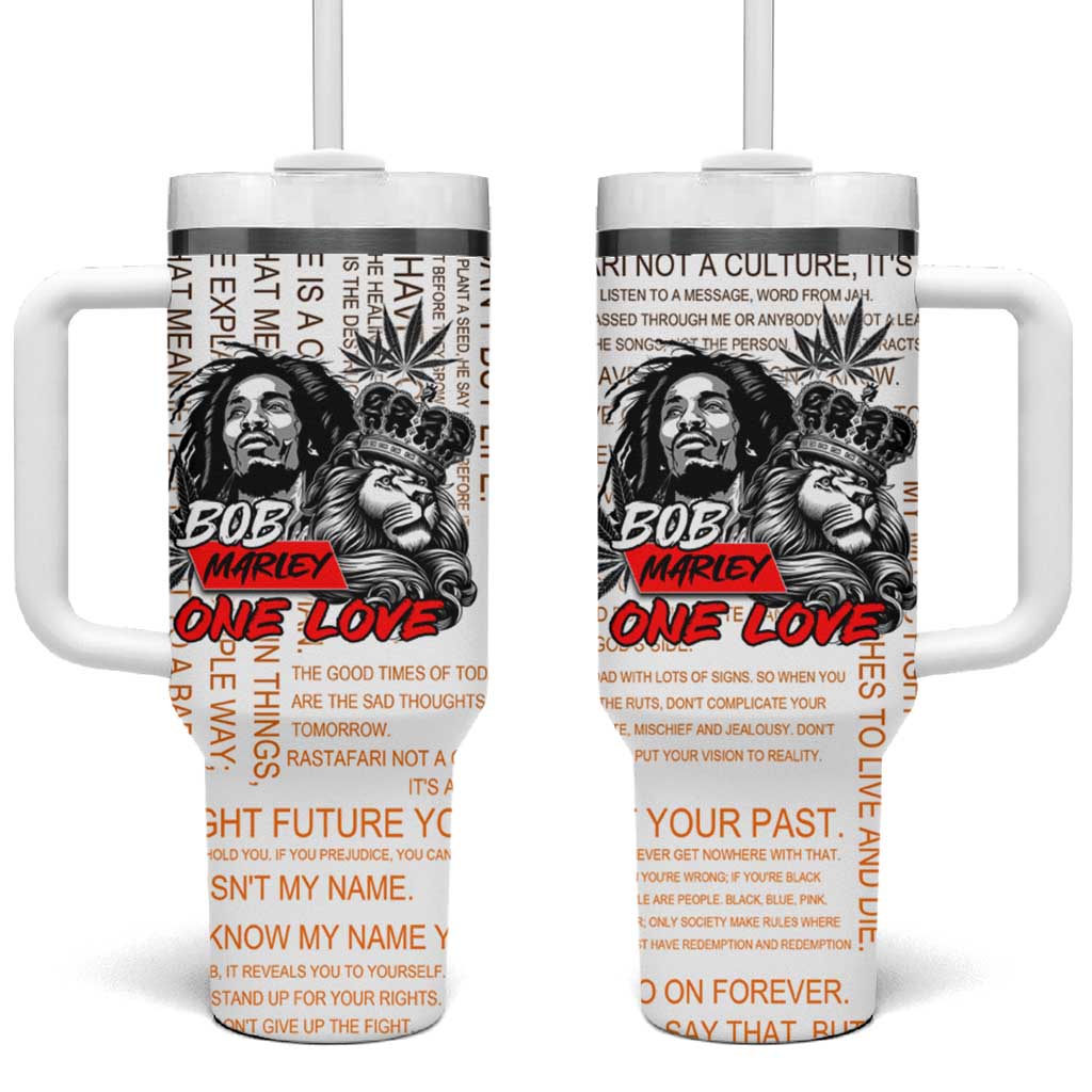 Afro King of Reggae Legend Bob Tumbler With Handle Rastafari Lion Cannabis Typography Style