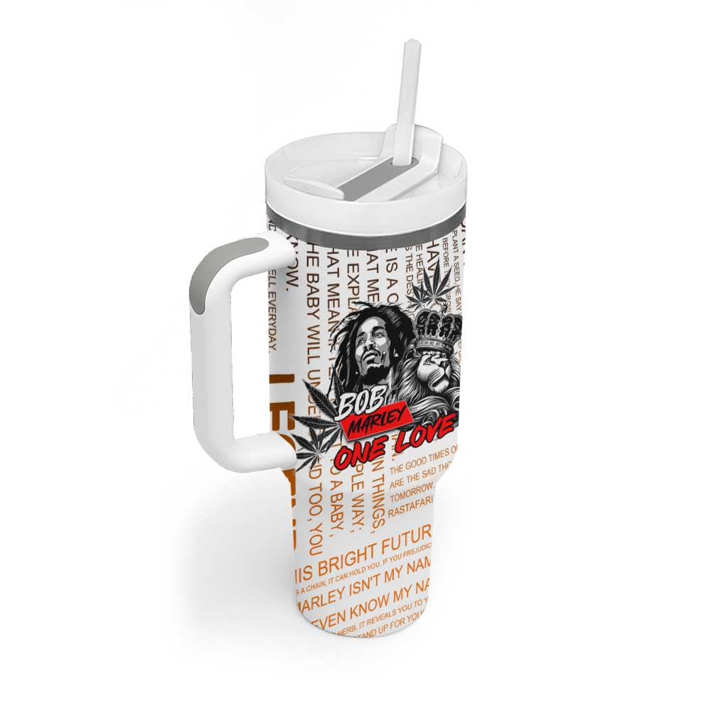 Afro King of Reggae Legend Bob Tumbler With Handle Rastafari Lion Cannabis Typography Style
