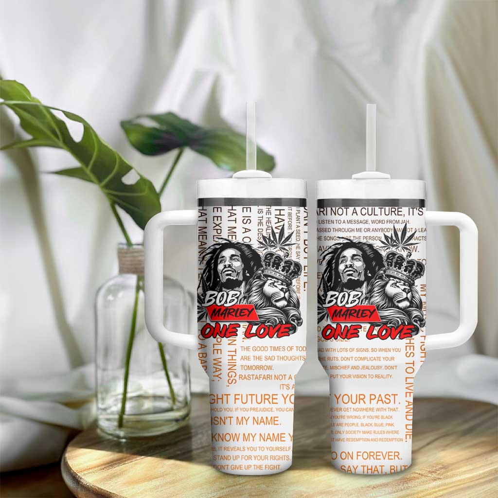 Afro King of Reggae Legend Bob Tumbler With Handle Rastafari Lion Cannabis Typography Style