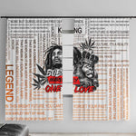 Afro King of Reggae Legend Bob Window Curtain Rastafari Lion Cannabis Typography Style