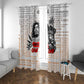 Afro King of Reggae Legend Bob Window Curtain Rastafari Lion Cannabis Typography Style