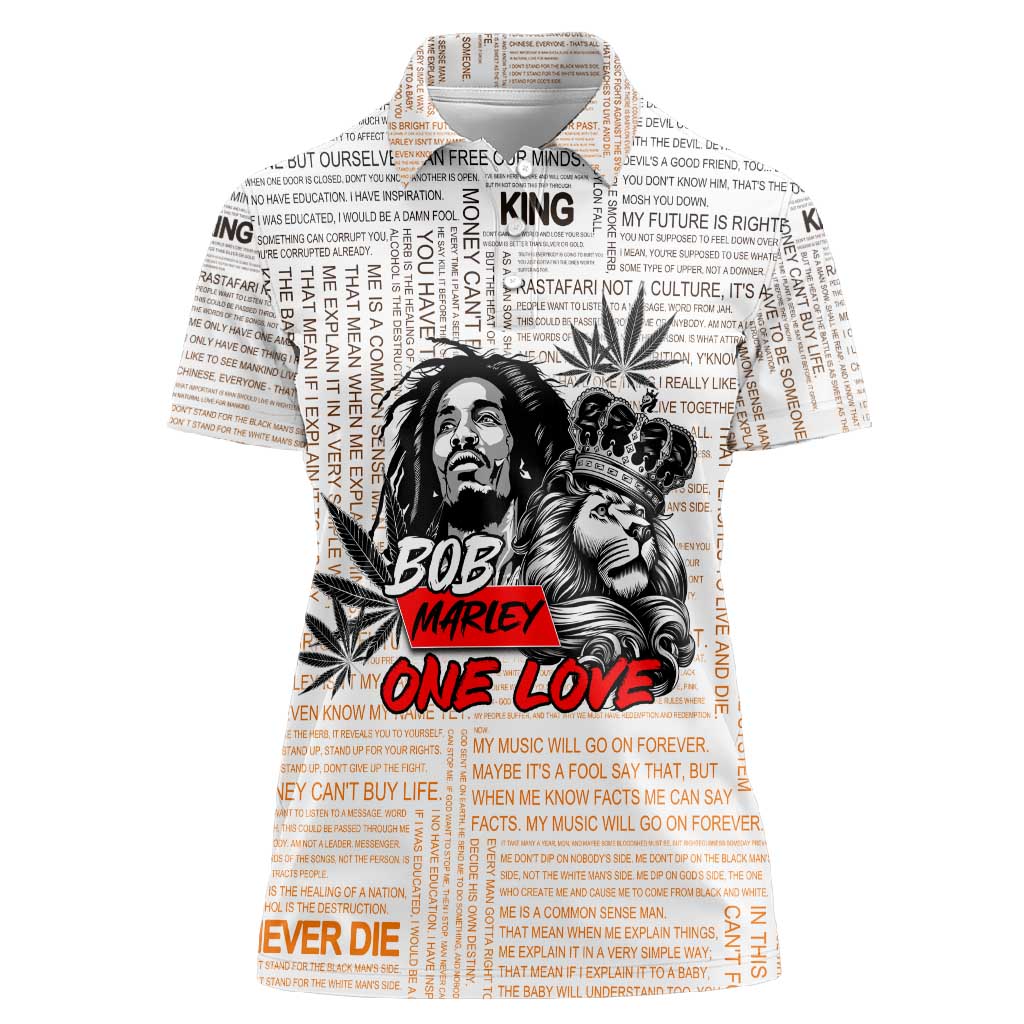Afro King of Reggae Legend Bob Women Polo Shirt Rastafari Lion Cannabis Typography Style