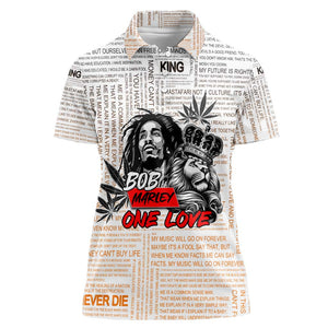 Afro King of Reggae Legend Bob Women Polo Shirt Rastafari Lion Cannabis Typography Style