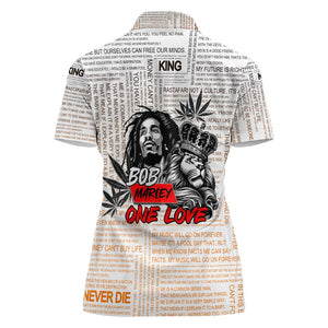 Afro King of Reggae Legend Bob Women Polo Shirt Rastafari Lion Cannabis Typography Style