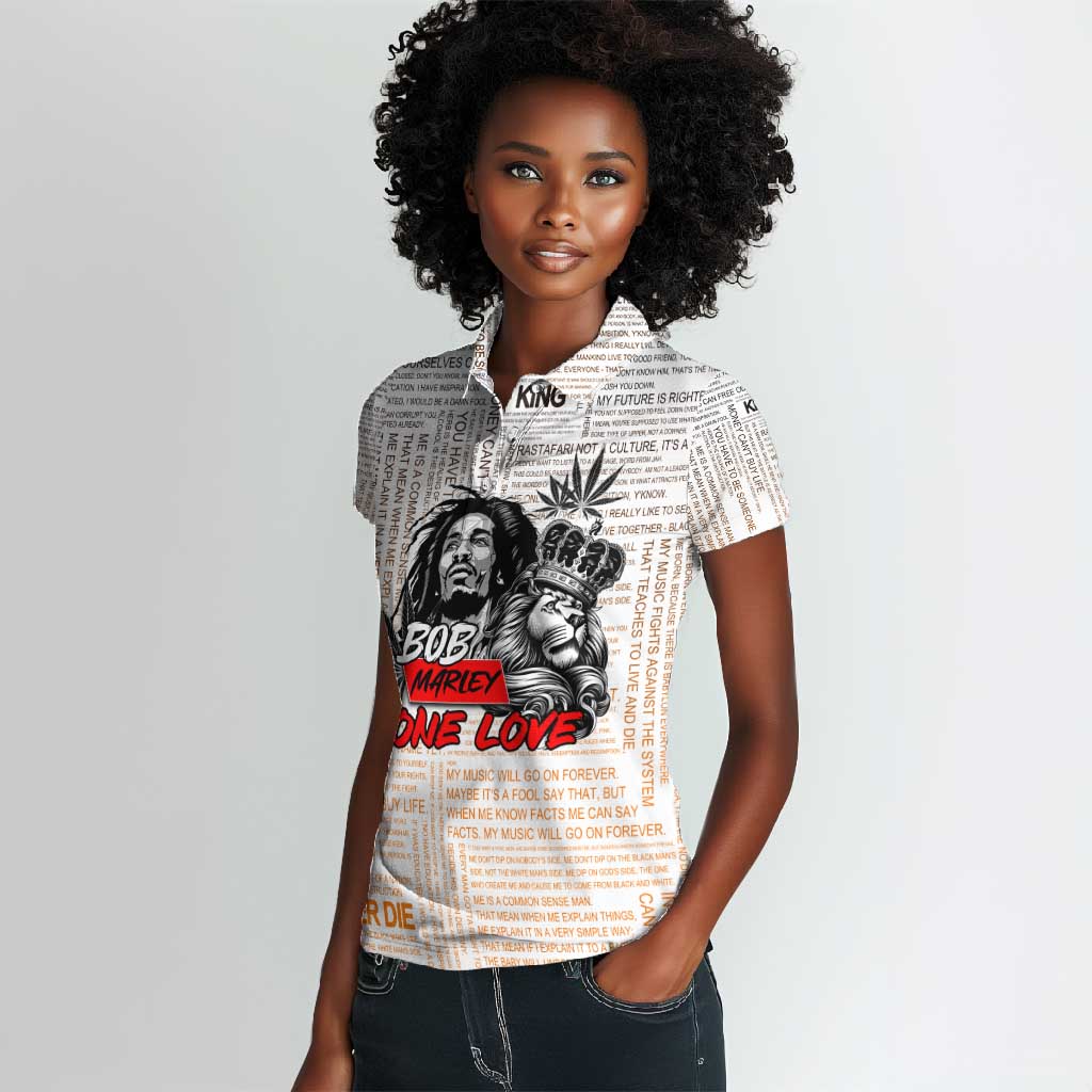 Afro King of Reggae Legend Bob Women Polo Shirt Rastafari Lion Cannabis Typography Style