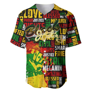 Black History Month Africa Baseball Jersey Strength Love and Justice Typography