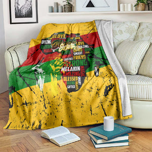 Black History Month Africa Blanket Strength Love and Justice Typography