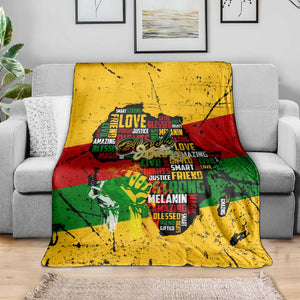 Black History Month Africa Blanket Strength Love and Justice Typography
