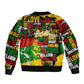 Black History Month Africa Bomber Jacket Strength Love and Justice Typography