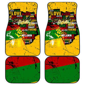 Black History Month Africa Car Mats Strength Love and Justice Typography