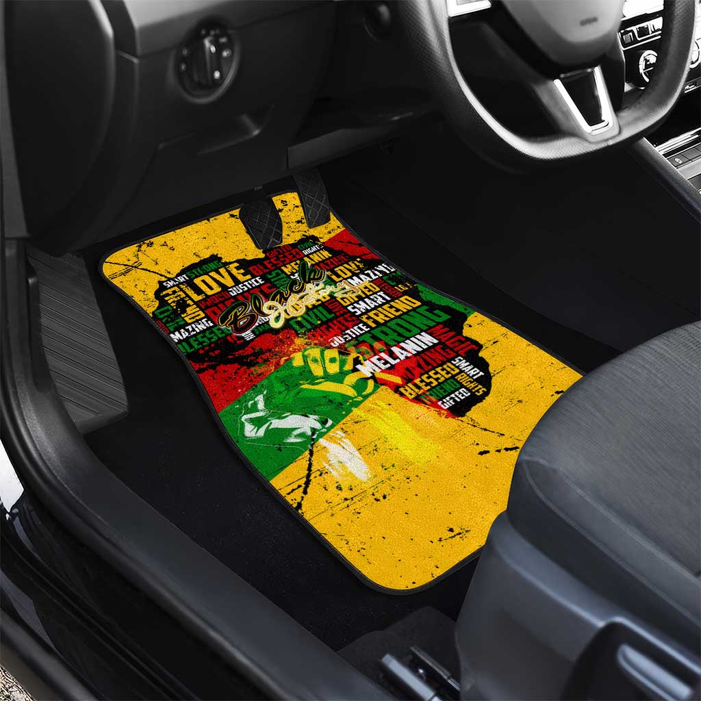 Black History Month Africa Car Mats Strength Love and Justice Typography