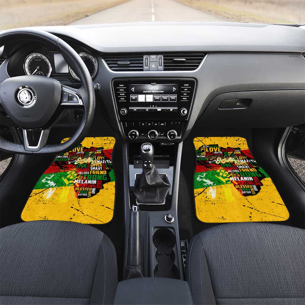 Black History Month Africa Car Mats Strength Love and Justice Typography