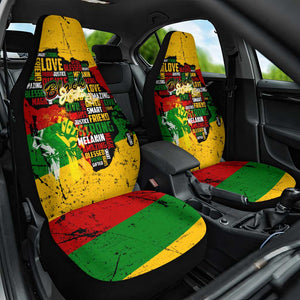 Black History Month Africa Car Seat Cover Strength Love and Justice Typography