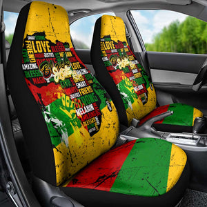 Black History Month Africa Car Seat Cover Strength Love and Justice Typography