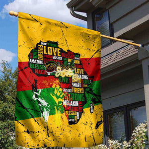 Black History Month Africa Garden Flag Strength Love and Justice Typography