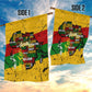 Black History Month Africa Garden Flag Strength Love and Justice Typography