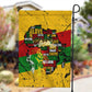 Black History Month Africa Garden Flag Strength Love and Justice Typography