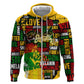 Black History Month Africa Hoodie Strength Love and Justice Typography