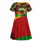 Black History Month Africa Kid Short Sleeve Dress Strength Love and Justice Typography
