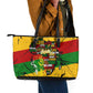 Black History Month Africa Leather Tote Bag Strength Love and Justice Typography