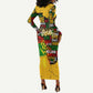 Black History Month Africa Long Sleeve Bodycon Dress Strength Love and Justice Typography DT02