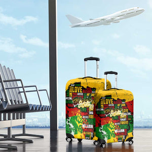 Black History Month Africa Luggage Cover Strength Love and Justice Typography