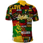 Black History Month Africa Polo Shirt Strength Love and Justice Typography